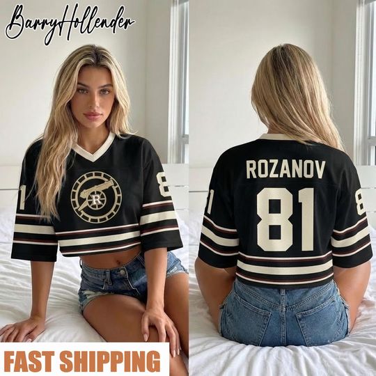 Discover Hollander Rozanov Heated Rivalry Croptop Football Jersey, Heated Rivalry Shirt, Connor Storrie Rozanov Shirt, Gift For Fan