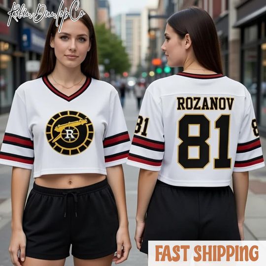 Discover Hollander Rozanov Heated Rivalry Croptop Football Jersey, Heated Rivalry Shirt, Connor Storrie Rozanov Shirt, Gift For Fan