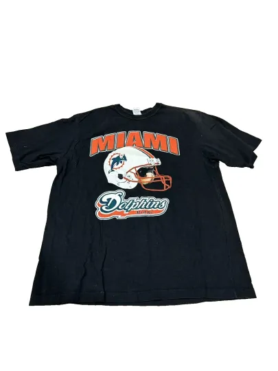 Vtg True Fan football Miami Dolphins T Shirt Men XL Black