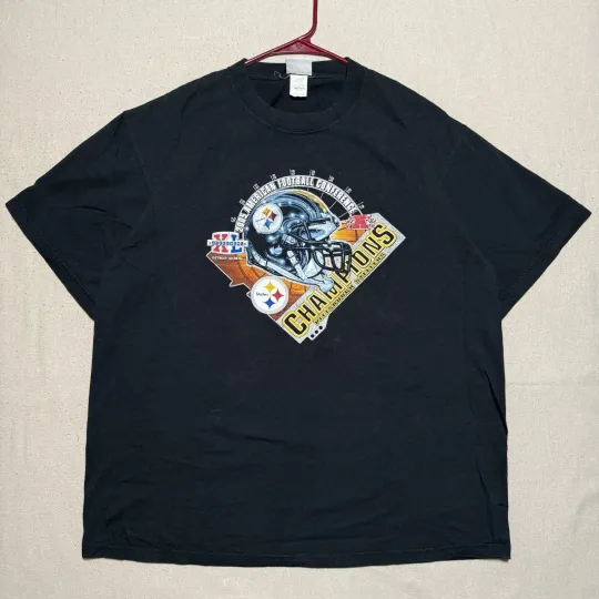 Discover Vintage Pittsburgh Steeler 2005 football Super Bowl XL AFC Champions T-Shirt Size XL