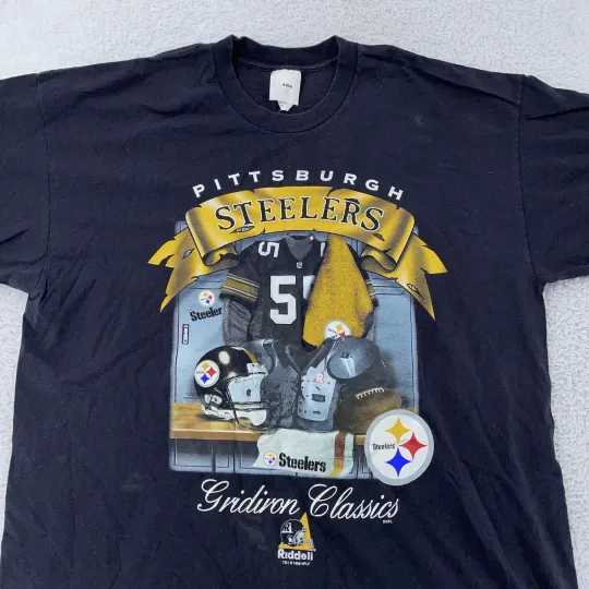 Discover Vintage Pittsburgh Steeler T-Shirt Mens XL Black football Football Gridiron Classics