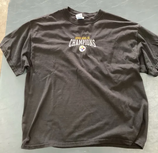 Discover Vintage Y2K Pittsburgh Steeler T Shirt Mens Size XL Black Super Bowl Champs football