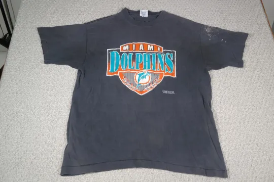 Discover Vintage Miami Dolphins Shirt Mens XL Black football Football 90s Graphic Tee