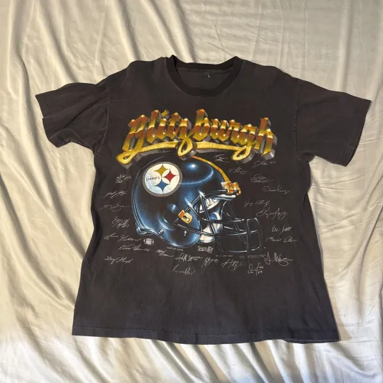 Discover Vintage Pittsburgh Steeler T Shirt Blitzburgh football Single Stitch 1994 mens M