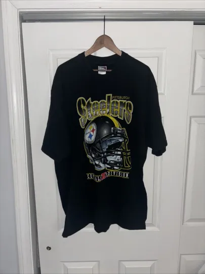 Discover Vintage 90s Pro Player Pittsburgh Steeler T-Shirt Size XXL 2XL Black football