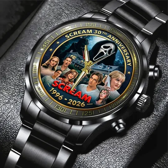 Discover Scream 30th Anniversary Black Stainless Steel Watch  1996-2026
