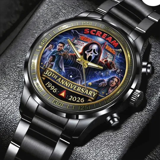 Discover Scream 30th Anniversary Black Stainless Steel Watch 1996-2026