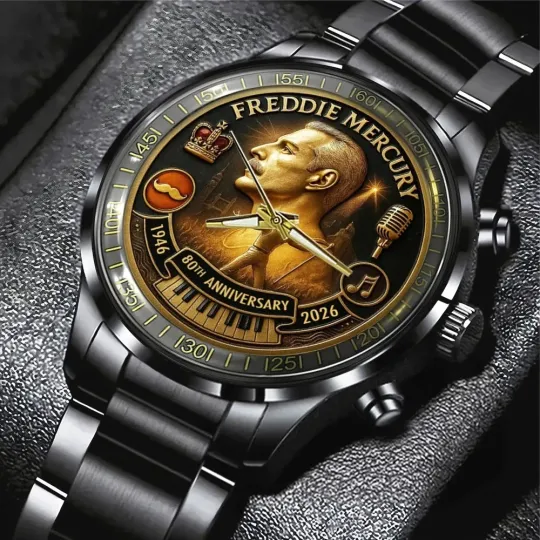 Discover Freddie Mercury 80th Anniversary Black Stainless Steel Watch