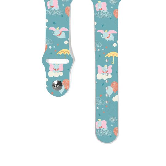 Discover Dumbo Apple Watch Band 38 40 41 mm and 42 44 45 49 mm for All Series, flying elephant, Disney inspired Silicone strap,  k76