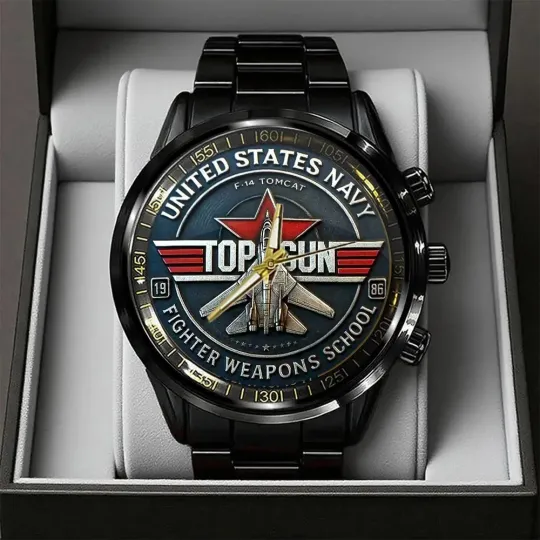 US Navy x Top Gun Black Stainless Steel Watch