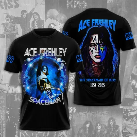 Discover Ace Frehley Spaceman 1951-2025 All Over Print T-Shirt
