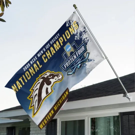 Discover Western Michigan Broncos Men’s Ice Hockey 3D House Flag
