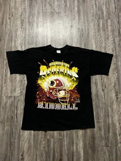 Discover Vintage Washington Redskins football 1997 Single Stitch Black Helmet T Shirt XL
