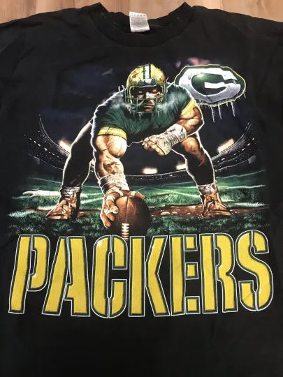 Vintage Green Bay Packers T-Shirt 2XL football Football-htb1