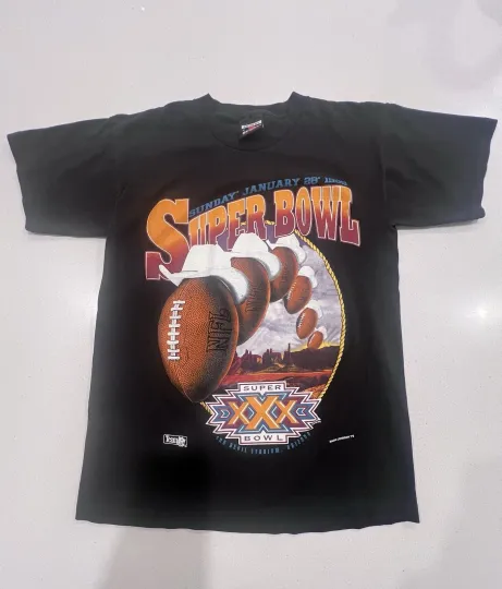 Vintage 1996 football Super Bowl XXX Football T-Shirt Mens Medium Magic Johnson T’s