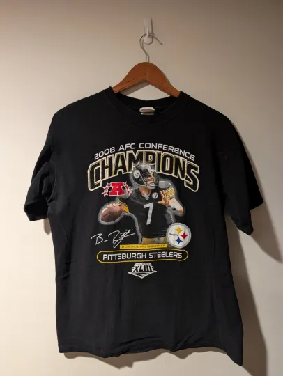 Discover Vintage Ben Roethlisberger T-Shirt L Pittsburgh Steeler Big Ben 2008 football
