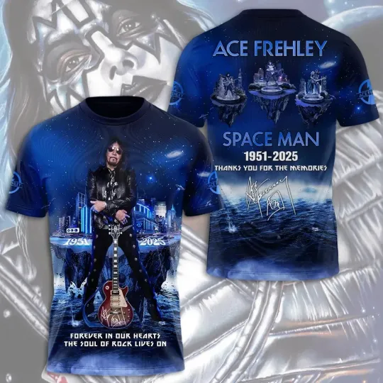 Discover Ace Frehley Spaceman 1951-2025 Thank You T-shirt Size XS-6XL