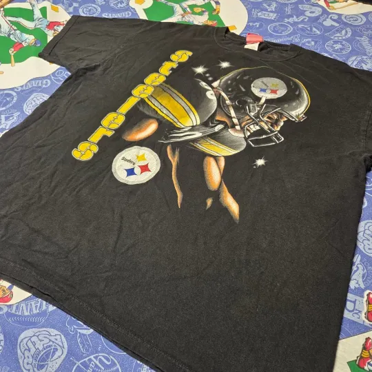 Discover Vintage Pittsburgh Steeler T-Shirt Men 2XL football Football Black Gold