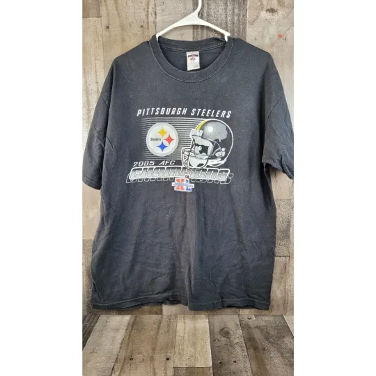 Discover football 2005 AFC Super Bowl XL Pittsburg Steeler Vintage Adult Tee Size XL