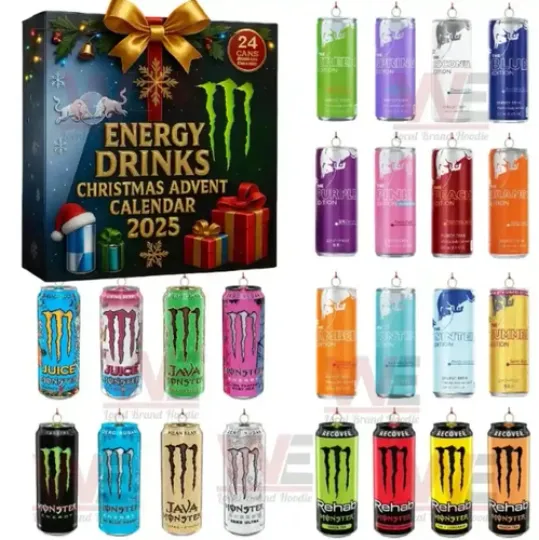 Discover Christmas Countdown Monster Energy Drinks Advent Calendar 24 Days 2D Blind Boxes
