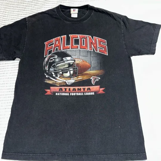 Vintage Atlanta Falcons Shirt Black T-Shirt Mens Size Large football Football 90s