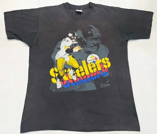 Discover Vintage Salem football Pittsburgh Steeler T-Shirt Black L Tee USA