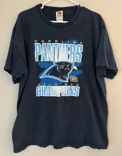 Carolina Panthers 2003 NFC Champions Super Bowl Vintage T Shirt Mens football