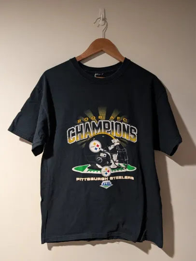 Discover Vintage 2008 Pittsburgh Steeler football Football Champion AFC Super Bowl T-Shirt