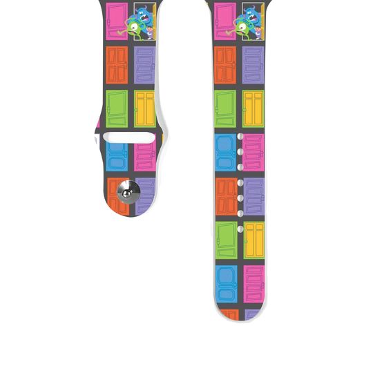 Discover Apple Watch Band 38 40 41 mm and 42 44 45 49 mm for All Series, monster print, Silicone iwatch strap, Disney Cruise Travel Vacation k399