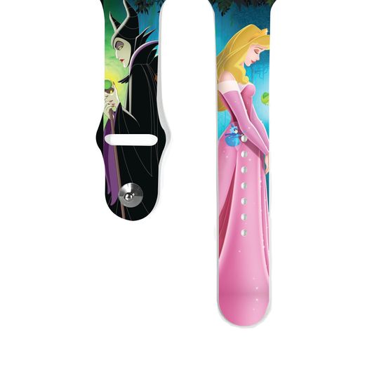 Discover Princess Aurora Apple Watch Band 38 40 41 mm and 42 44 45 49 mm for All Series, Silicone iwatch strap, Disney villains inspired k396
