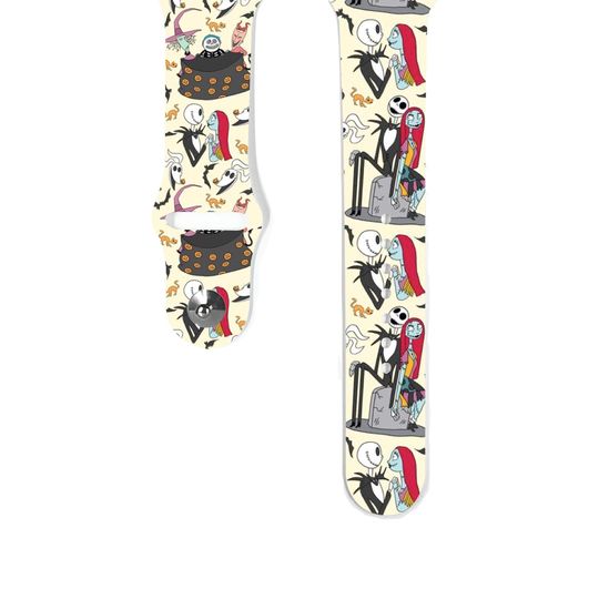 Discover Apple Watch Band 38 40 41 mm and 42 44 45 49 mm for All Series, Disney inspired nightmare before Christmas Silicone strap, k466