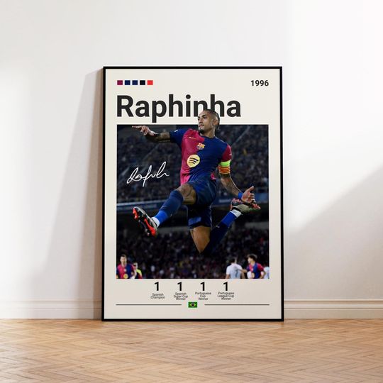 Discover Raphinha Poster, Barcelona Soccer Print, Raphinha Fan Gift, Sports Poster, Football Player Poster, Soccer Wall Art, Sports Bedroom Posters