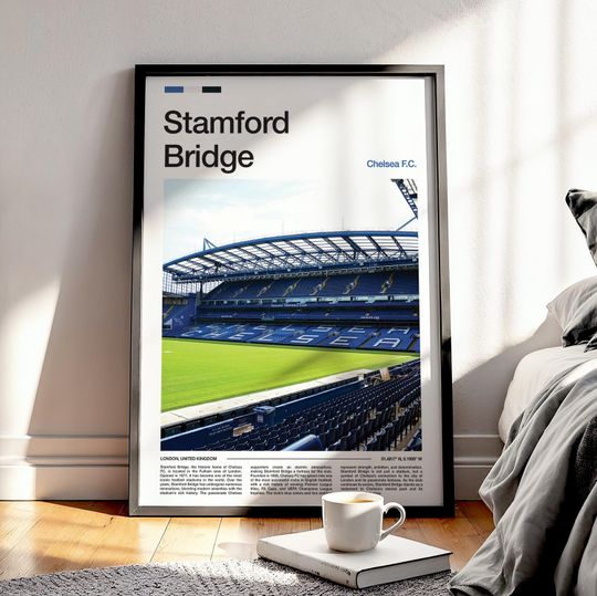 Discover Stamford Bridge Football Poster: Chelsea Football Art Print