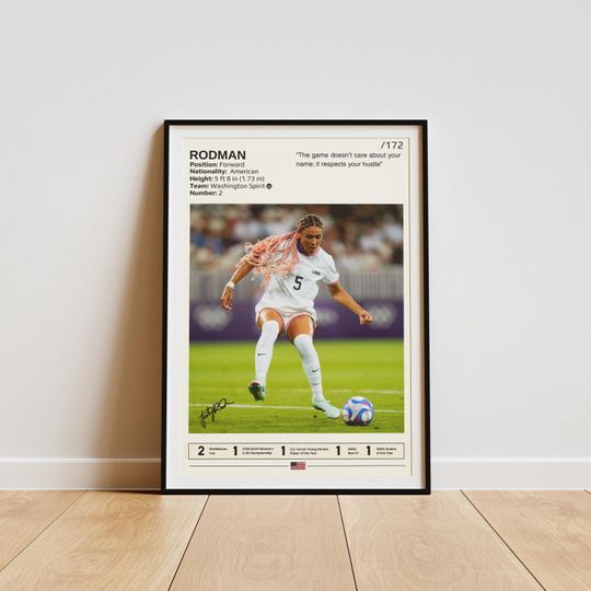 Discover Trinity Rodman Poster, Trinity Rodman Print, Soccer Poster, Soccer Wall Art, Football Gifts, American Soccer Player Poster