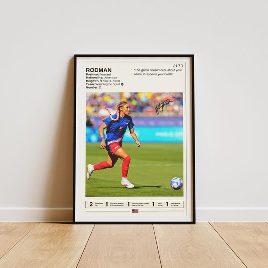 Discover Trinity Rodman Poster, Trinity Rodman Print, Soccer Wall Art, Football Gifts, American Soccer Player Poster,  Soccer Poster