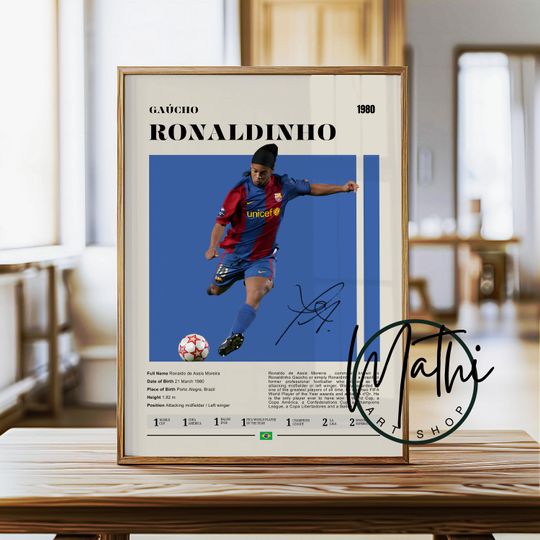 Discover Ronaldinho Poster: Football Icon & Magic Player