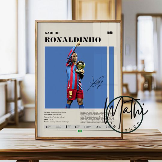 Discover Ronaldinho Poster: Football Icon & Magic Player