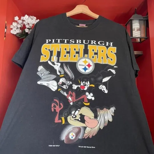 Discover Vintage Pittsburgh Steeler 1996 Super Bowl Shirt classic black cotton TT9009