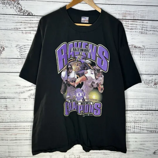 Vintage Baltimore Ravens football Super Bowl XXXV Jamal Ray Lewis T-Shirt Men’s 2XL
