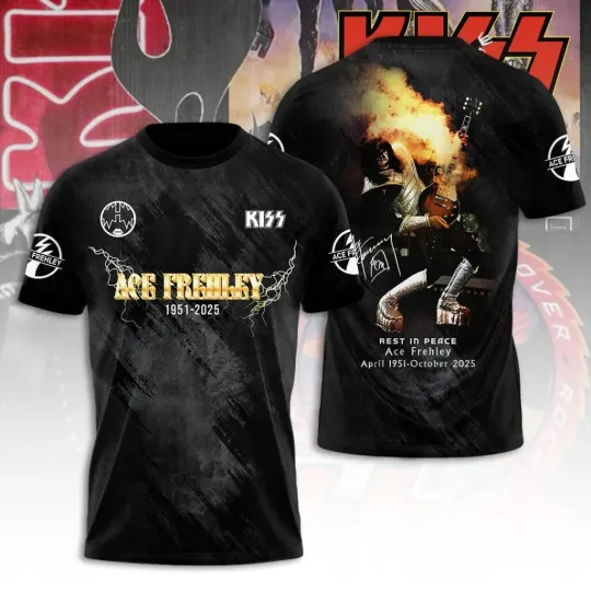 Discover Ace Frehley 1951-2025 Rest In Peace All Over Print T-Shirt