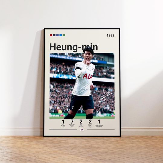 Discover Son Heung-min Poster, Tottenham Poster, Heung-min Fan Gift, Sports Poster, Football Player Poster, Soccer Wall Art, Sports Bedroom Posters