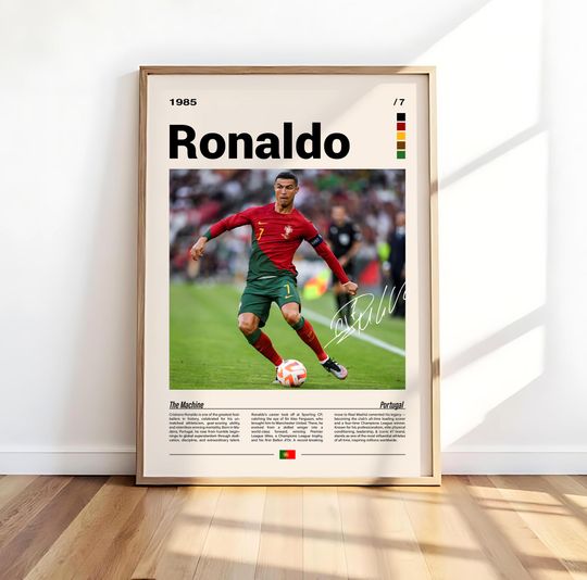 Discover Cristiano Ronaldo Wall Art, Football Legend Poster, Soccer Icon Print, CR7 Artwork, Sports Room Decor, Athlete Gift, Modern Football Poster