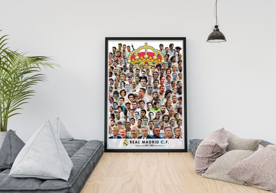 Discover Real Madrid Ultimate Legacy Poster | 100+ Legendary Players & Managers | Galcticos Era Wall Art