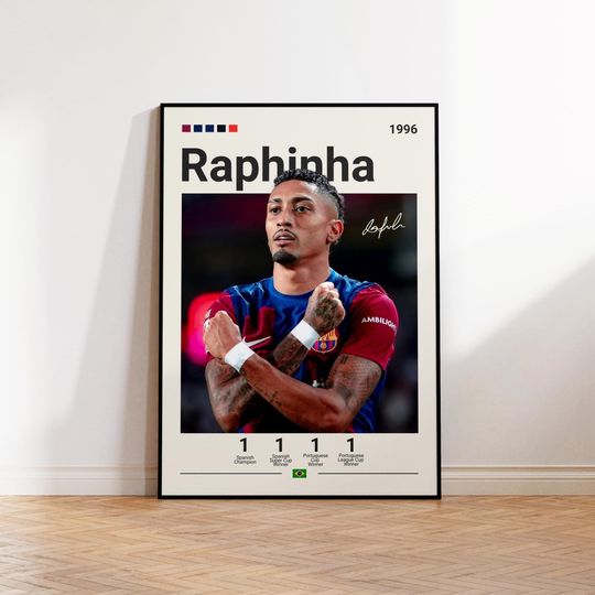 Discover Raphinha Poster, Barcelona Soccer Print, Raphinha Fan Gift, Sports Poster, Football Player Poster, Soccer Wall Art, Sports Bedroom Posters