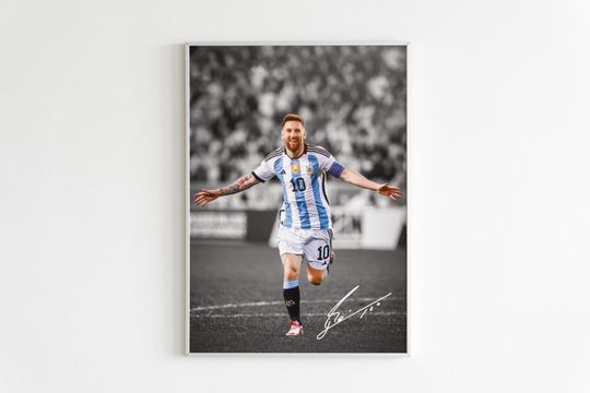 Discover Lionel Messi Poster, Soccer Legend Signed Football Poster,  Digital Download