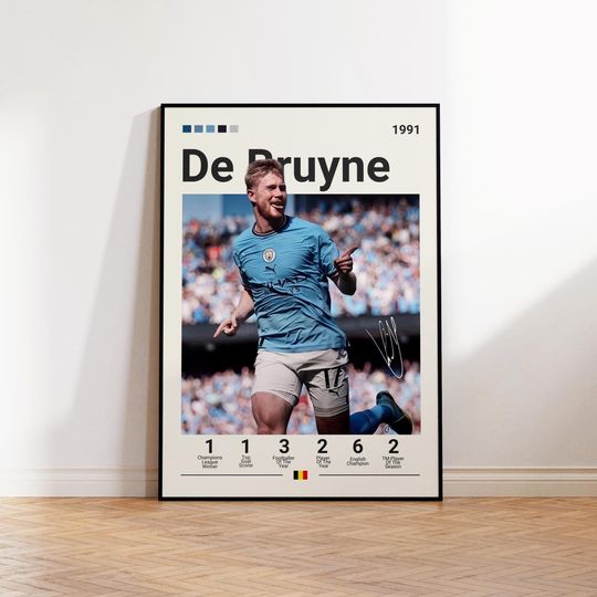 Discover Kevin De Bruyne Poster, Man United Poster, De Bruyne Fan Gift, Sports Poster, Football Player Poster, Soccer Wall Art,Sports Bedroom Posters