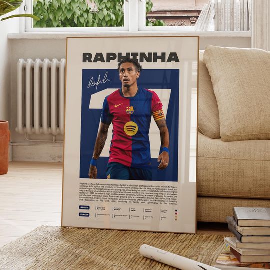 Discover Raphinha Poster, Brazilian Soccer Print, Soccer Gifts, Sports Poster, Football Player Poster, Soccer Wall Art, Sports Bedroom Posters