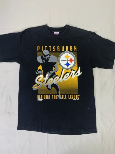 Discover Vintage 90s 1994 football Pittsburgh Steeler Single Stitch Tee T-Shirt Size XL USA