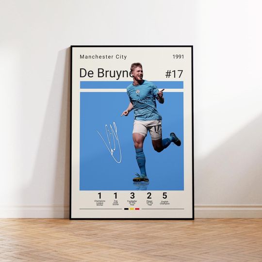 Discover Kevin De Bruyne Poster, Man United Poster, De Bruyne Fan Gift, Sports Poster, Football Player Poster, Soccer Wall Art,Sports Bedroom Posters