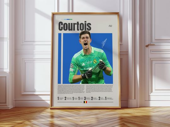 Discover Thibaut Courtois Poster, Real Madrid Poster, Soccer Gifts, Sports Poster, Football Player Poster, Soccer Wall Art, Sports Bedroom Posters